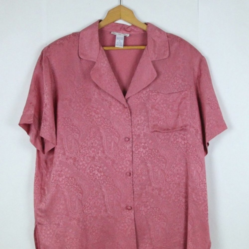 Vintage 80's Pink Paisley Silk Shirt